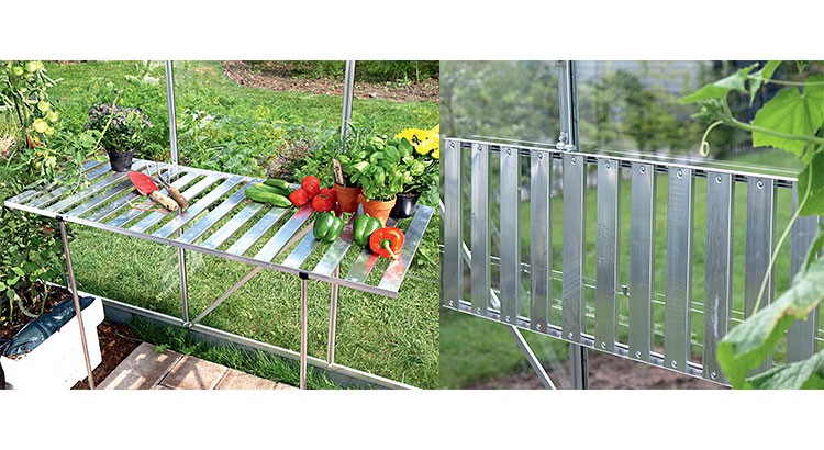 Amenagement interieur serre de jardin
