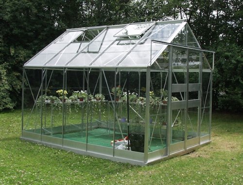 Serre en verre grande taille
