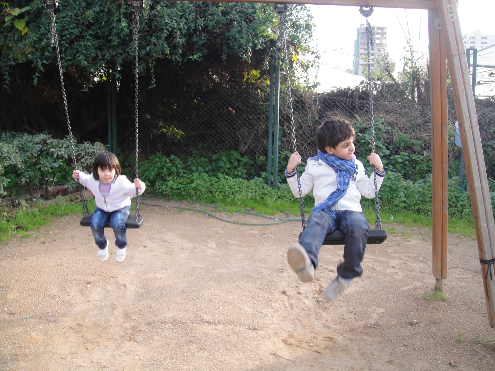 Balancoire jardin public
