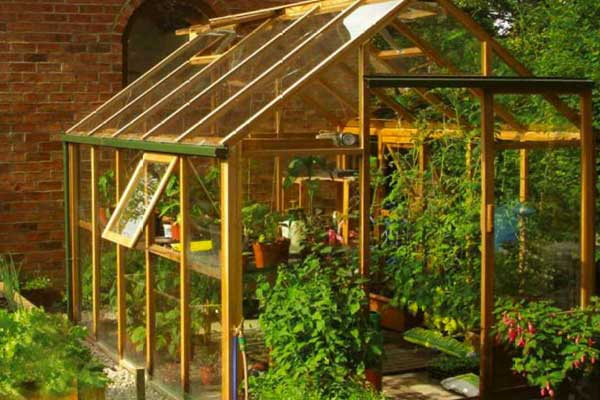 Serre en bois et verre
