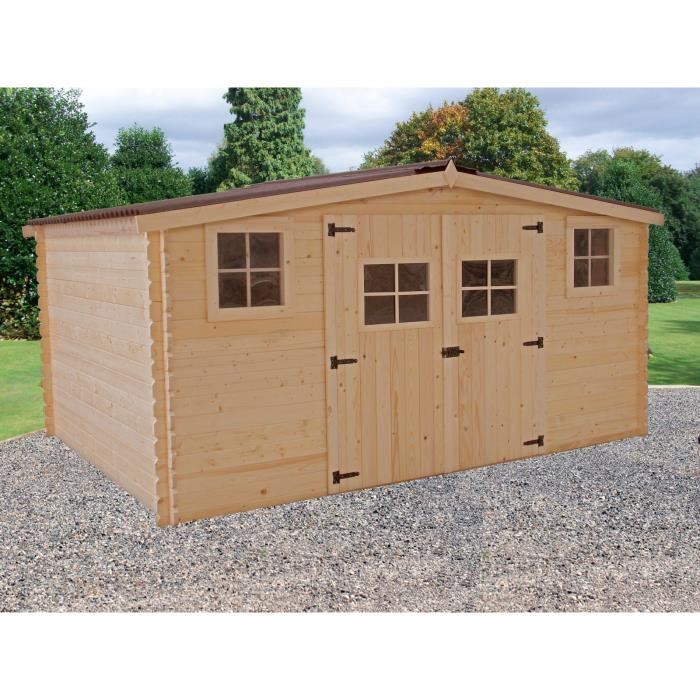 Abri de jardin en bois pas cher 12m2
