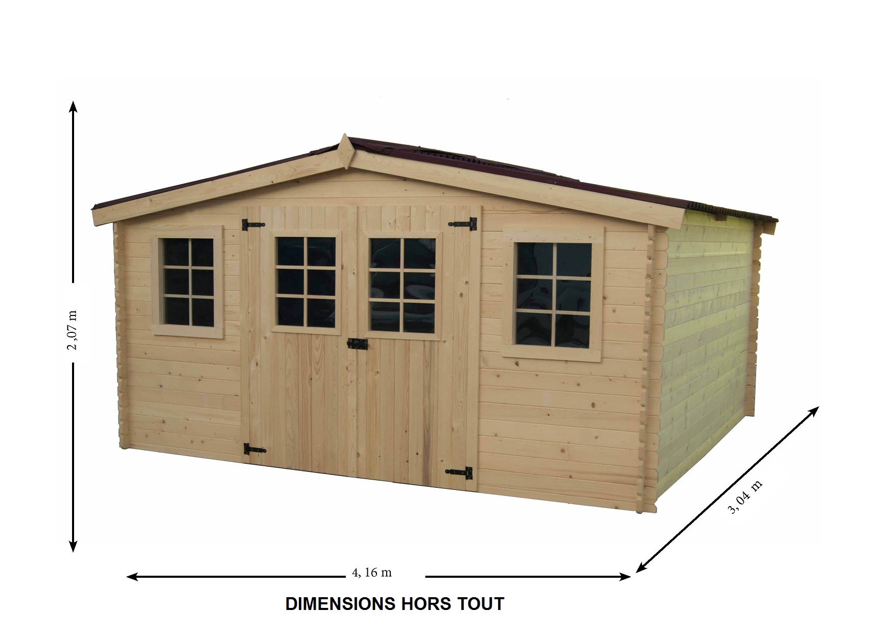 Abri de jardin en bois 20m2 pas cher
