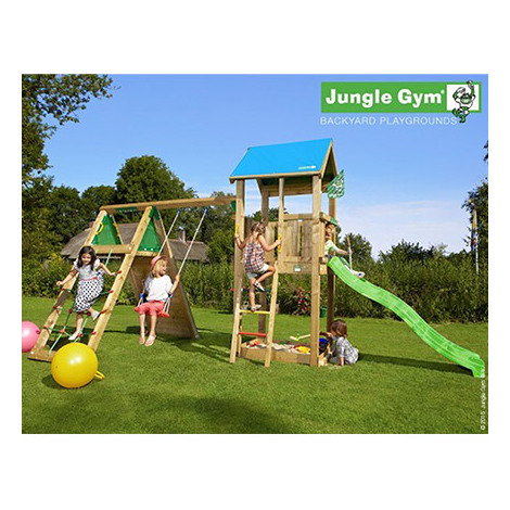 Balancoire bois toboggan
