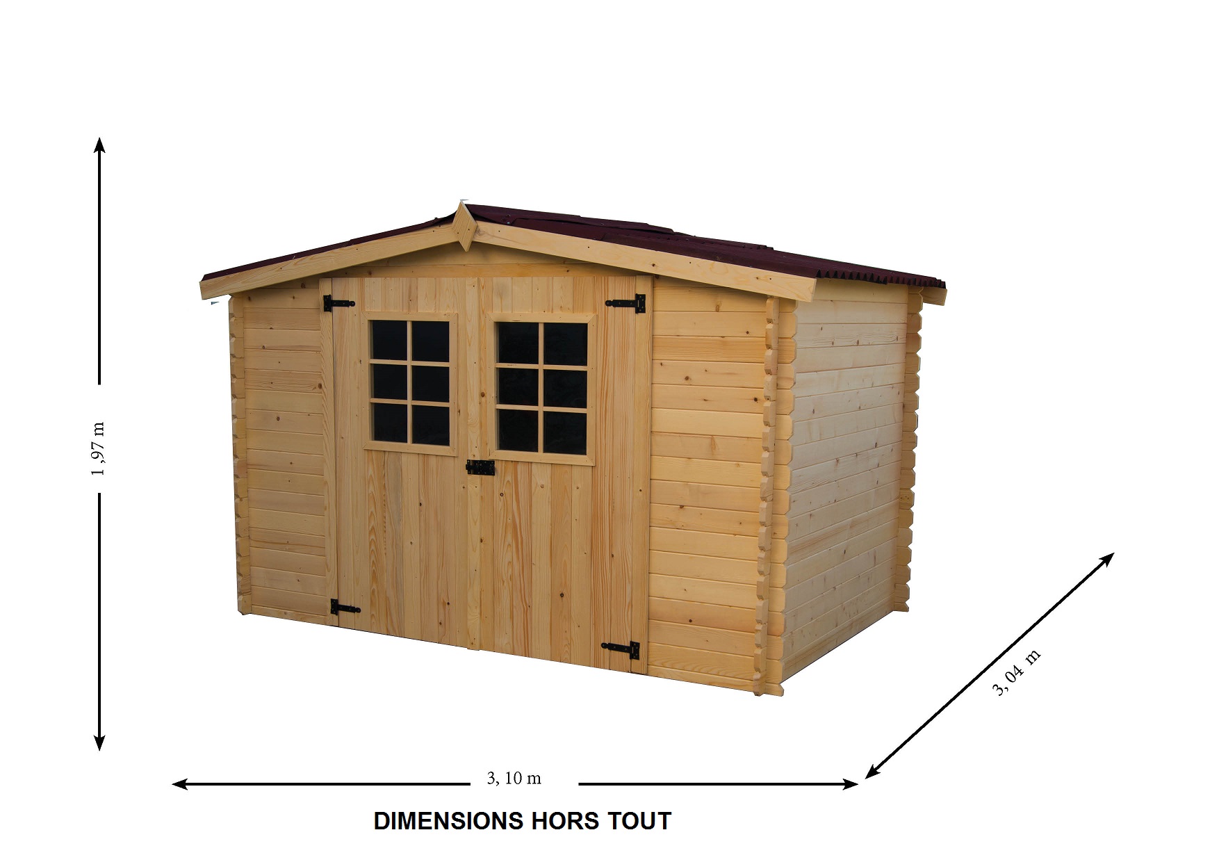 Abri de jardin 10m2 bois
