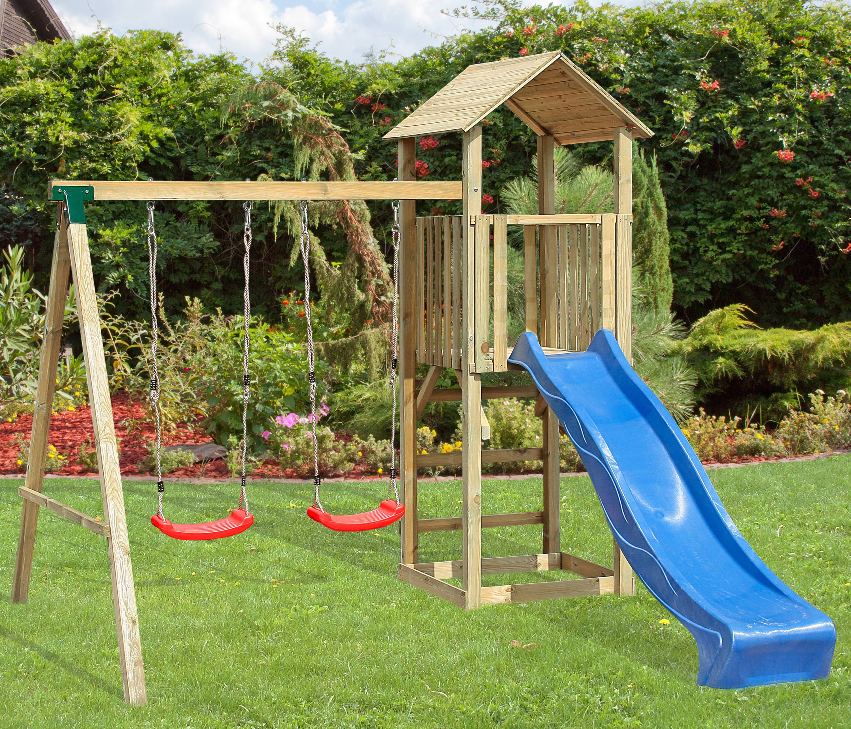 Balancoire jardin bois
