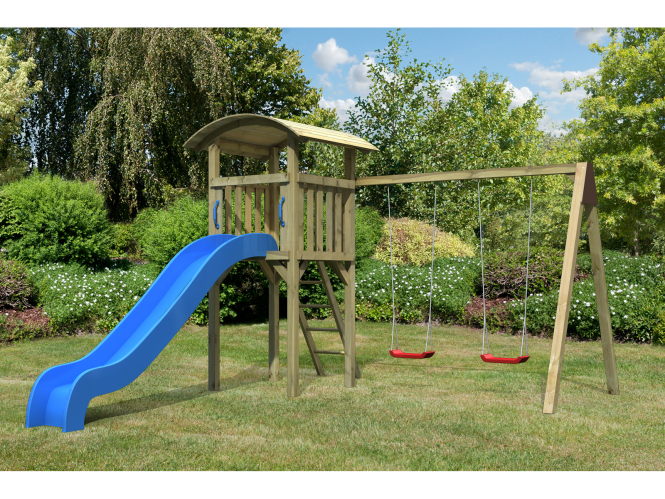 Balancoire toboggan jardin
