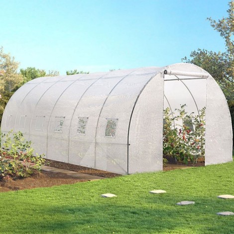 Grande serre de jardin tunnel 7 arceaux
