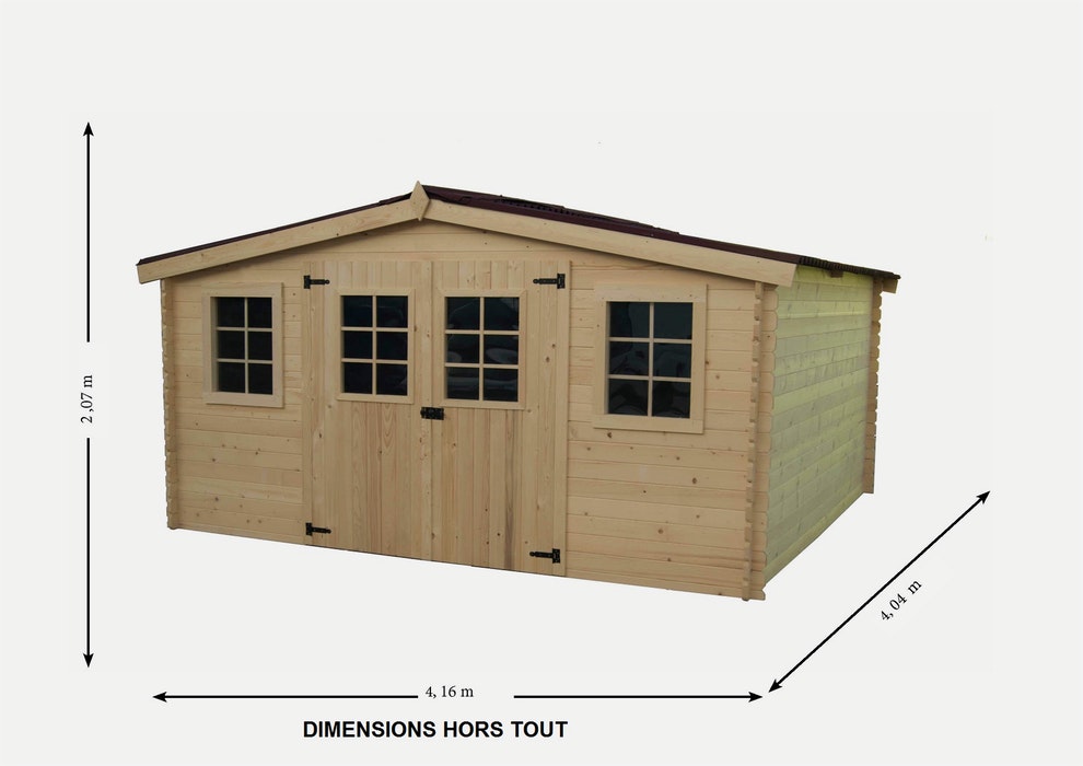 Abri de jardin bois salle 0 45m2
