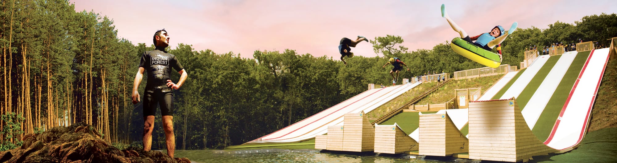 Toboggan water jump
