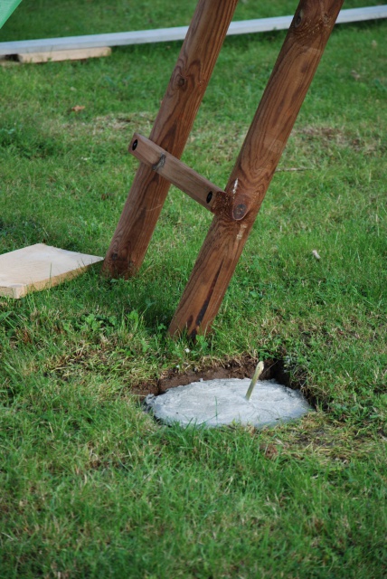 Balancoire bois installation

