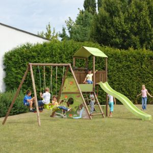 Balancoire bois toboggan carrefour
