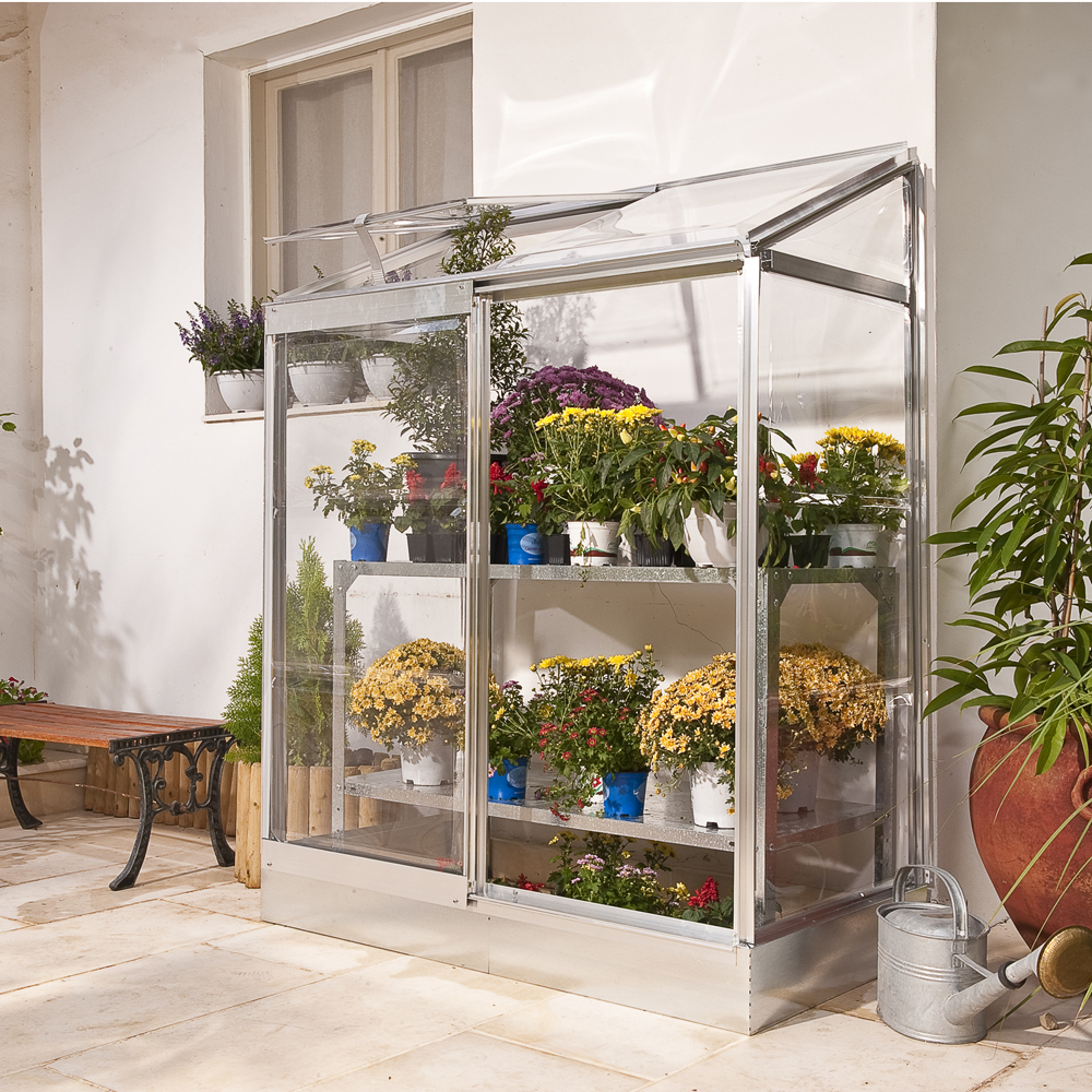 Serre de jardin potager adossable gaya 0 74 m2

