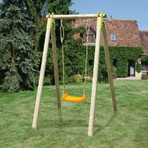 Balancoire bois petit jardin
