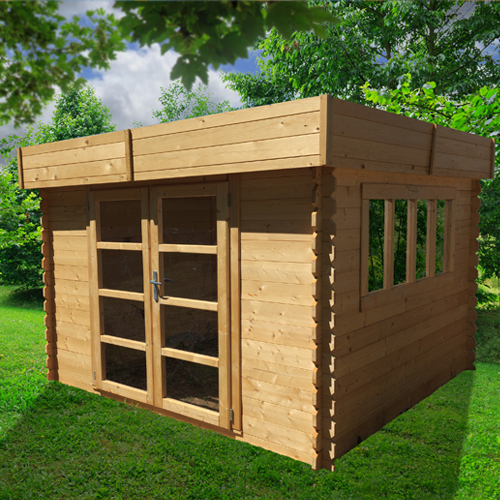 Cabane de jardin a toit plat
