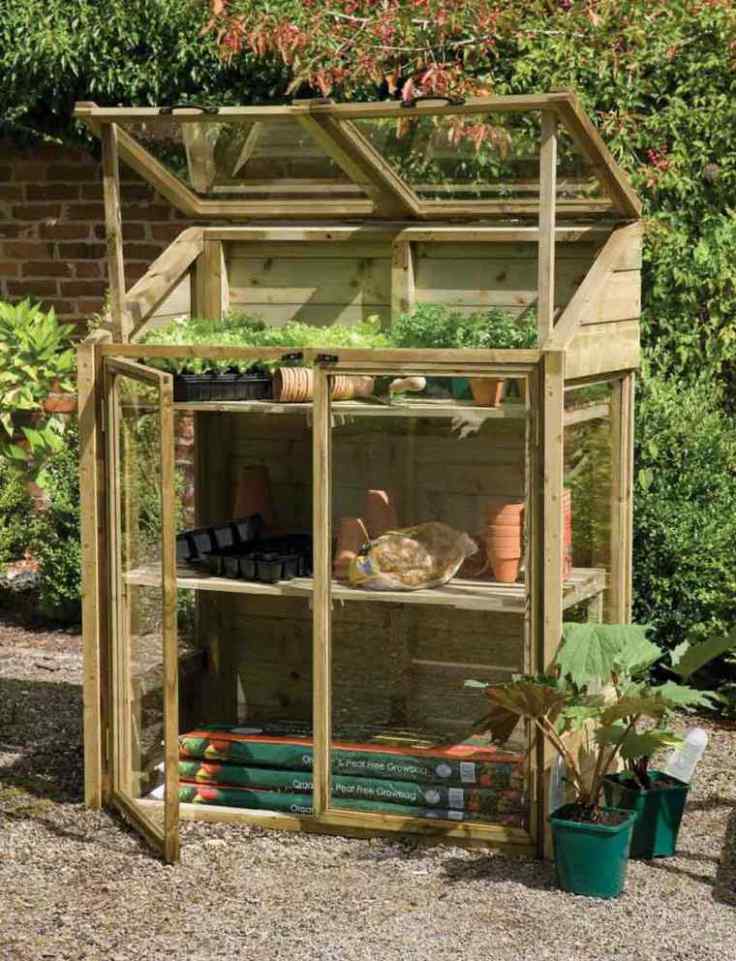 Petite serre de jardin en bois
