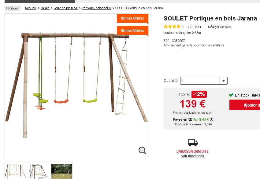 Plan balancoire bois gratuit
