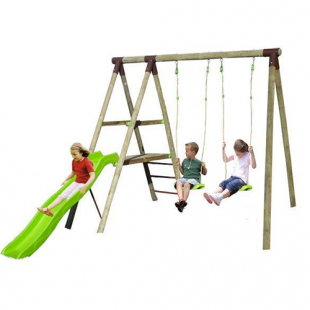 Balancoire bois avec toboggan jouet club

