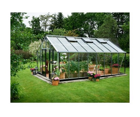 Grande serre de jardin en verre
