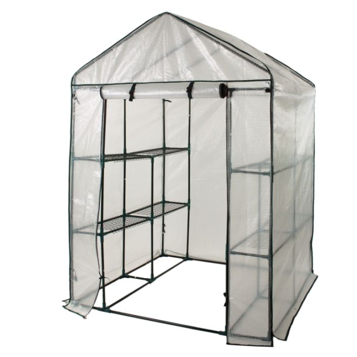 Serre de jardin 4 étagères + housse en film armé
