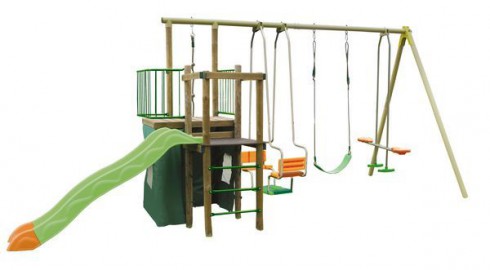 Balancoire acier avec toboggan
