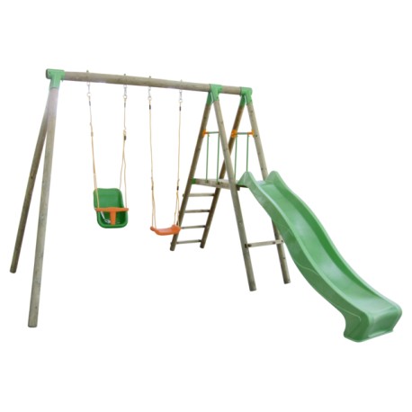 Balancoire avec toboggan et siege bebe
