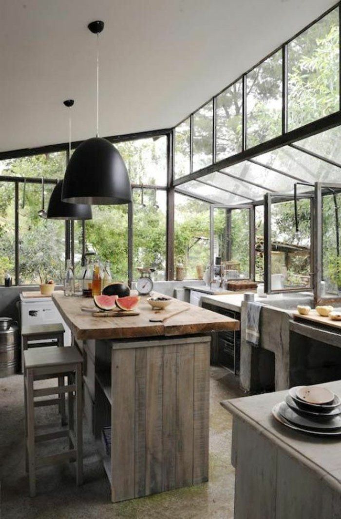 veranda cuisine en bois