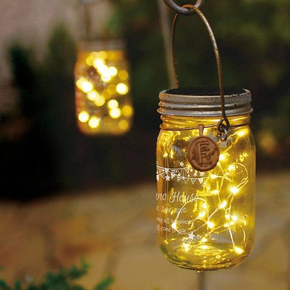 veranda led string light glass cloche