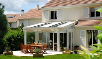 veranda toiture bois