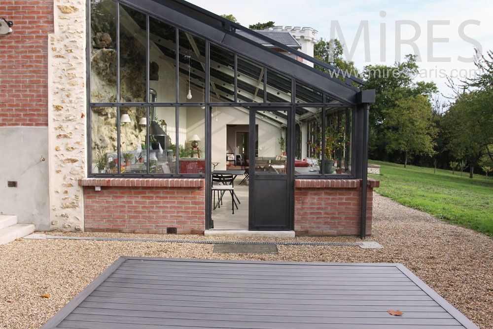 veranda avec briques