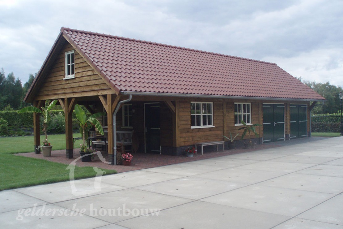 houten garage veranda