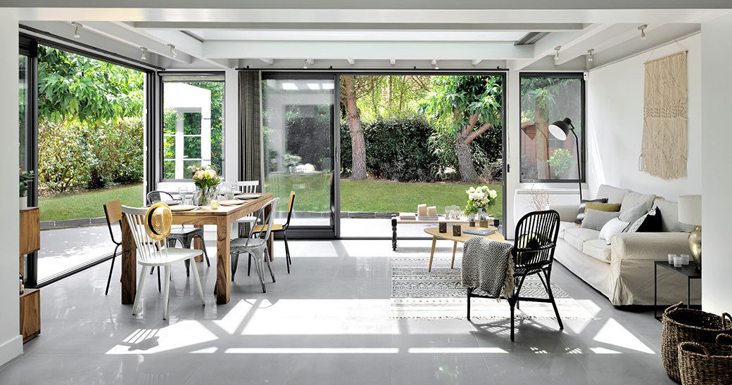 extension maison veranda toit plat