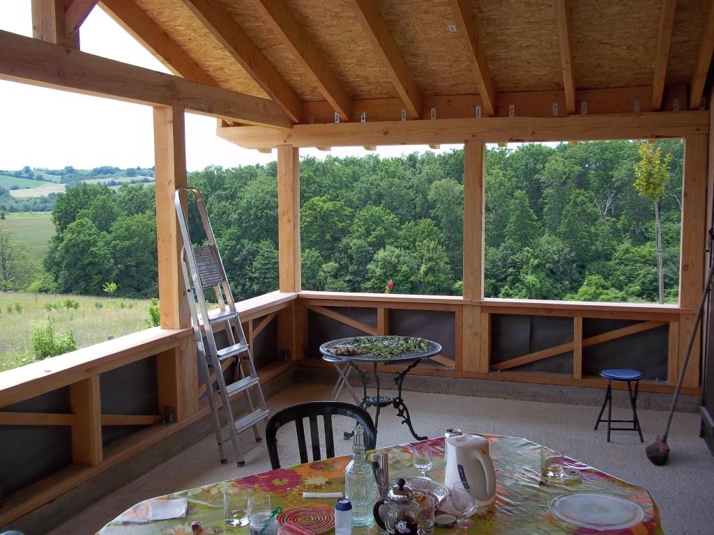 veranda poteau bois