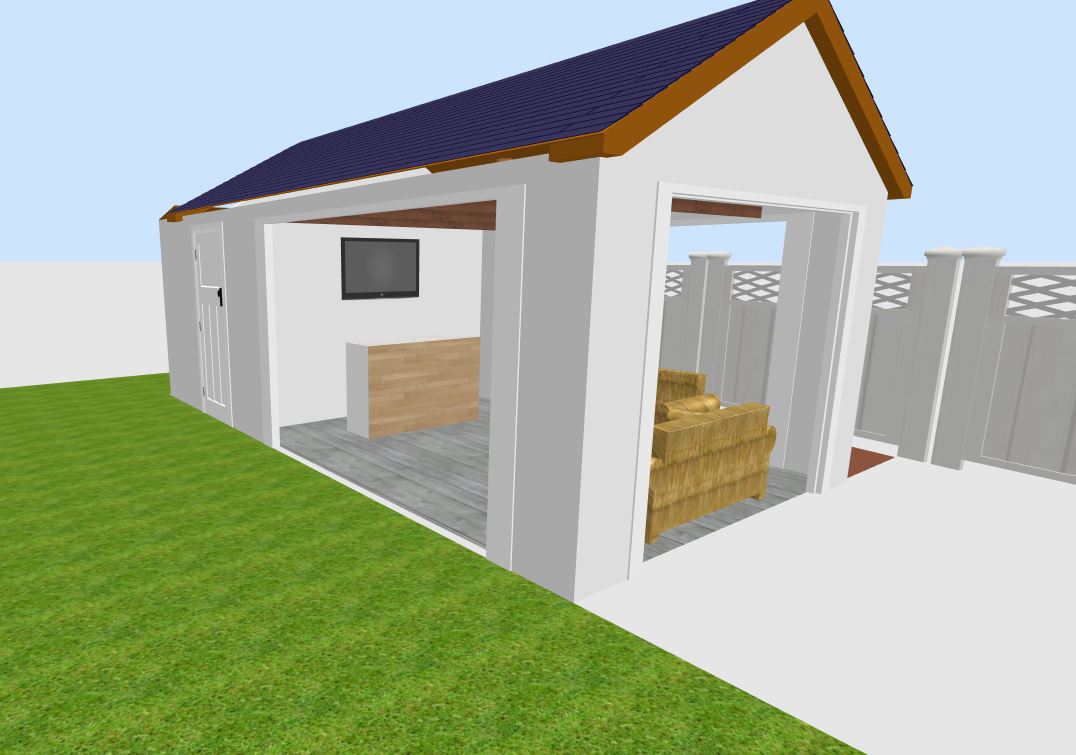 garage with veranda