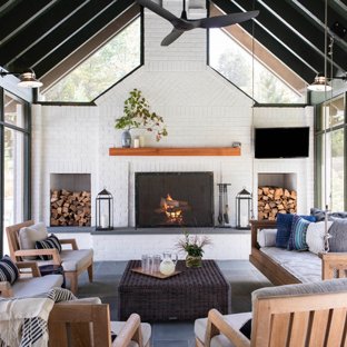 veranda bois et briquettes