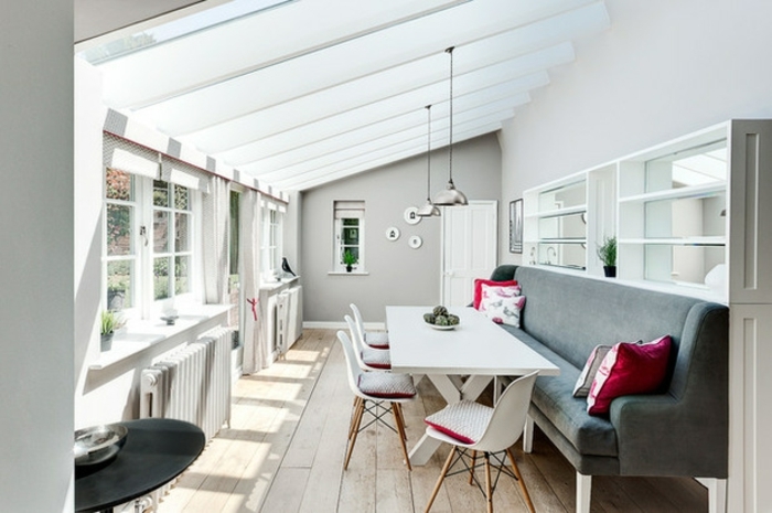 cuisine dans veranda blanche
