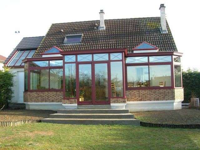 veranda en brique de verre