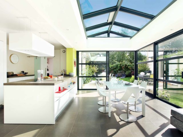 modele veranda avec cuisine