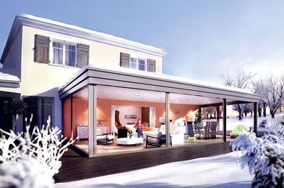 veranda avec un mur plein