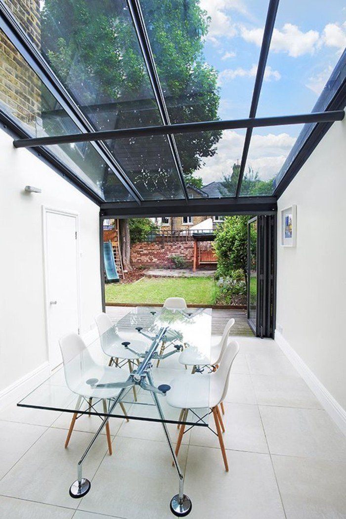 table pour veranda en verre