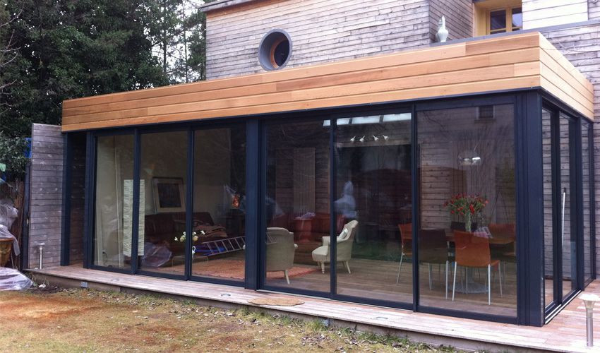 prix veranda en bois et verre