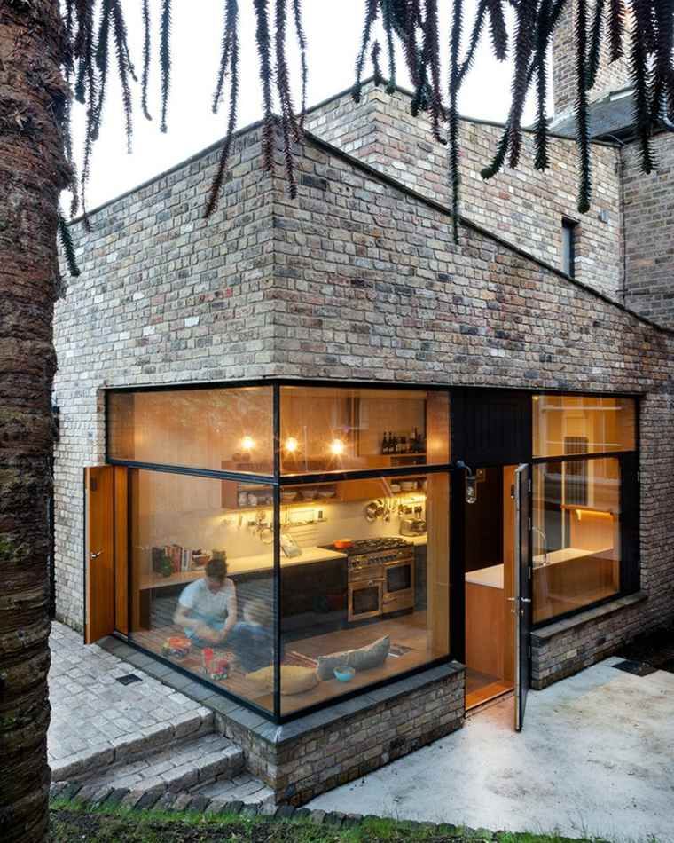 veranda maison briques