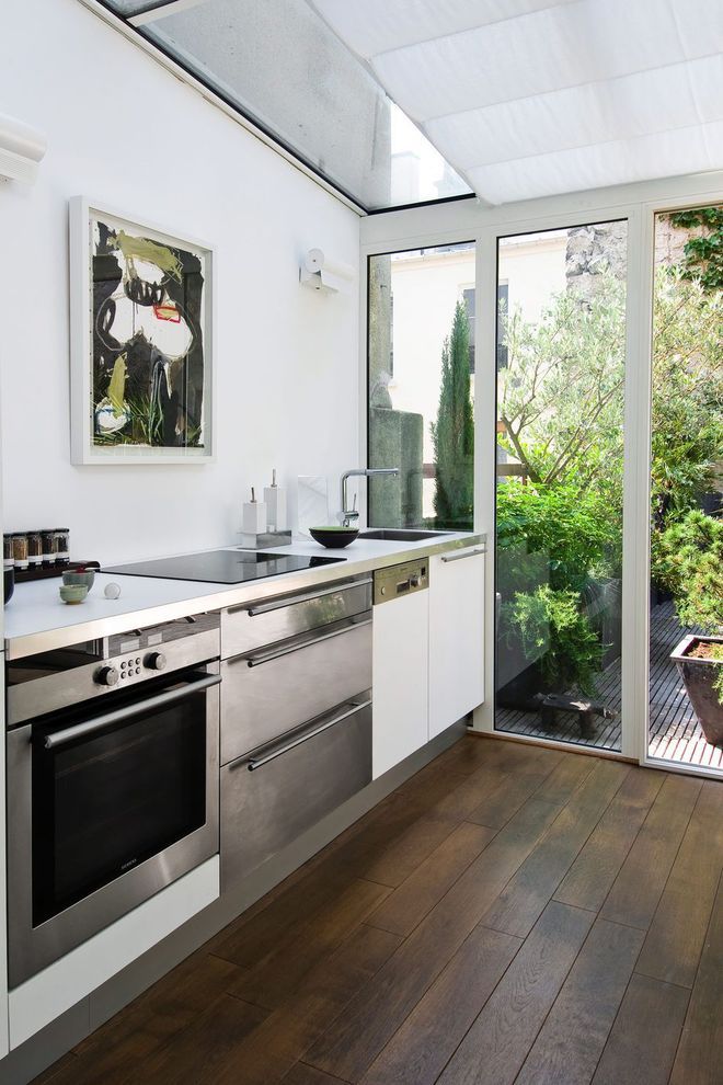 cuisine dans veranda blanche