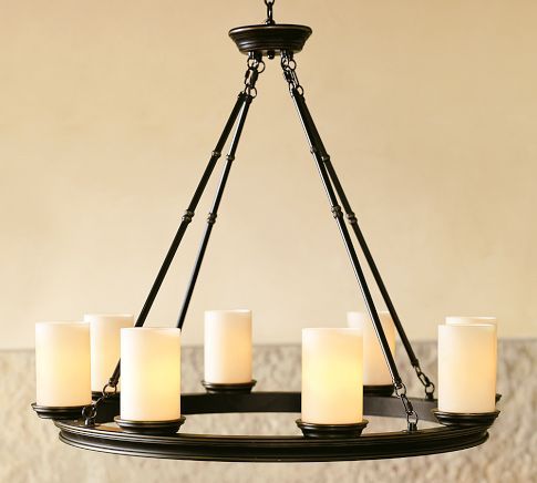 veranda linear chandelier installation