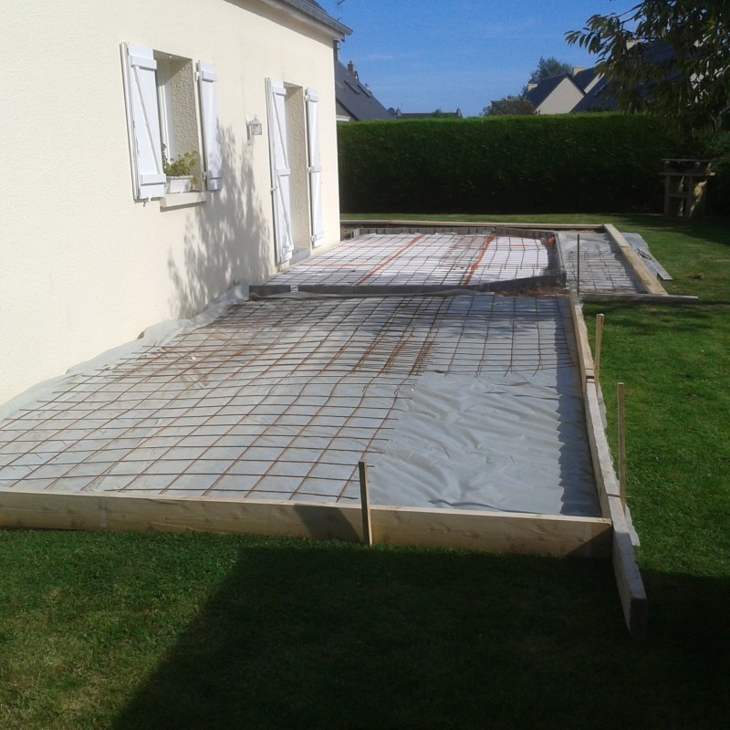 veranda sur terrasse beton