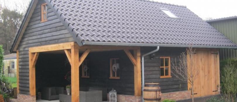 houten garage veranda