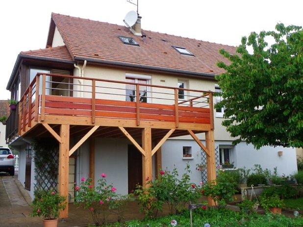 veranda en bois sur pilotis