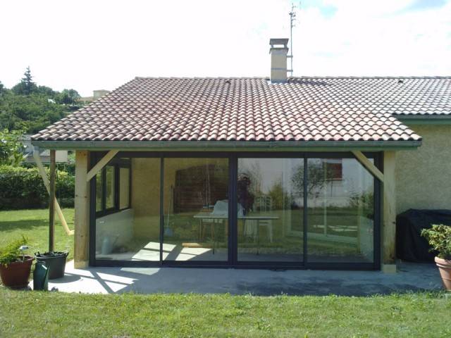 fermeture veranda en bois