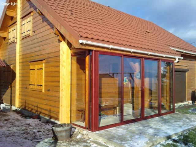 veranda sur maison bois