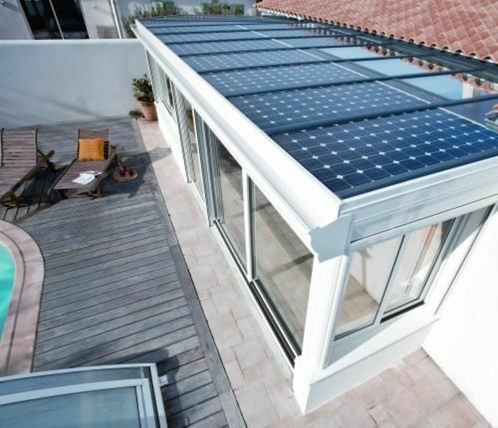 veranda et panneaux solaire
