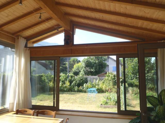 veranda rideau bois